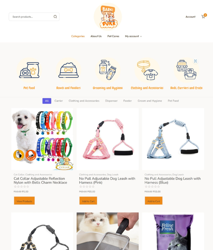Sample E-commerce Website using Woocommerce Plugin