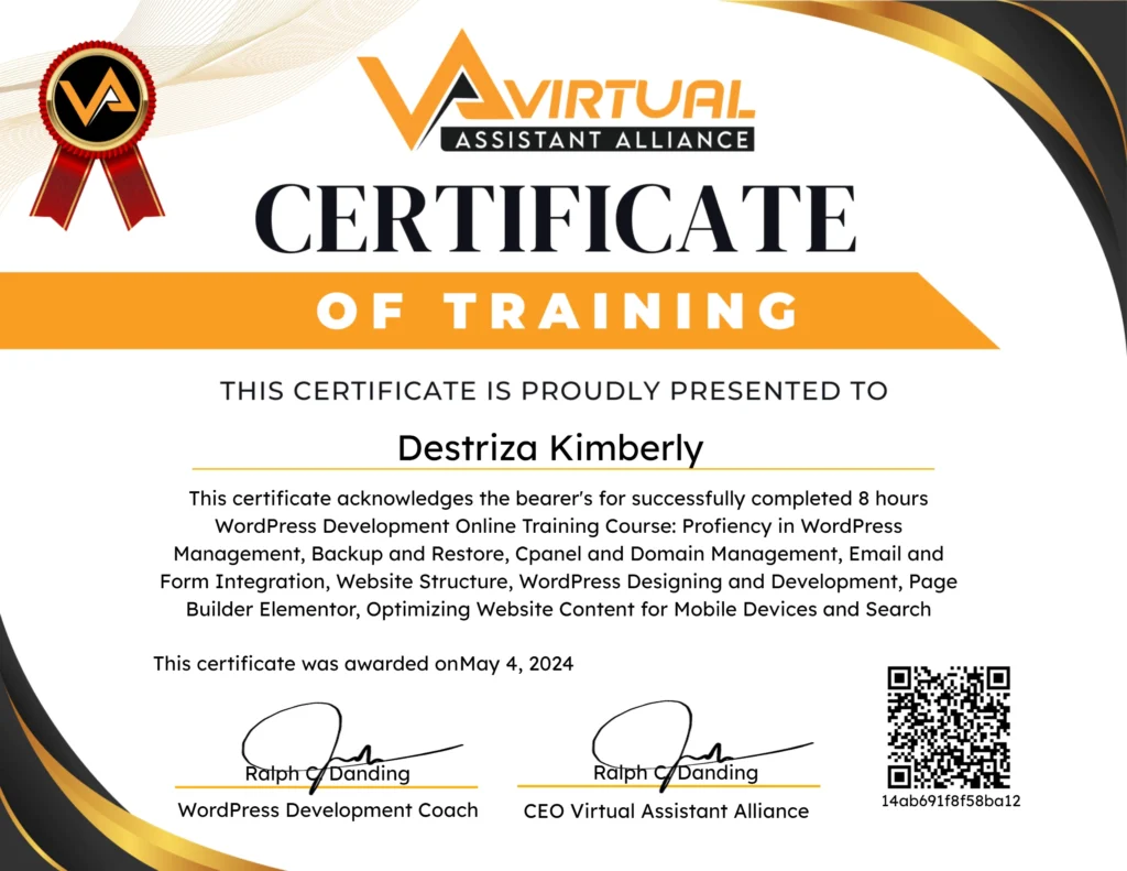 WordPress-Certification-Kimberly-Grace-Destriza